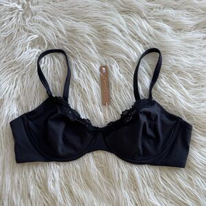 Skims Fits Everybody Lace Demi Underwire Bra Onyx Size 40C